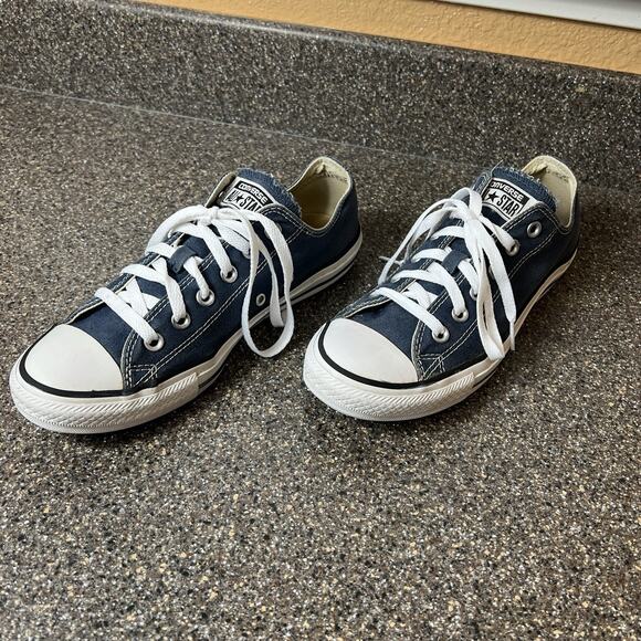 Converse All Star Low Top Women 9 Blue Classic Canvas Sneaker Lace Up Skate Shoe - Picture 3 of 11